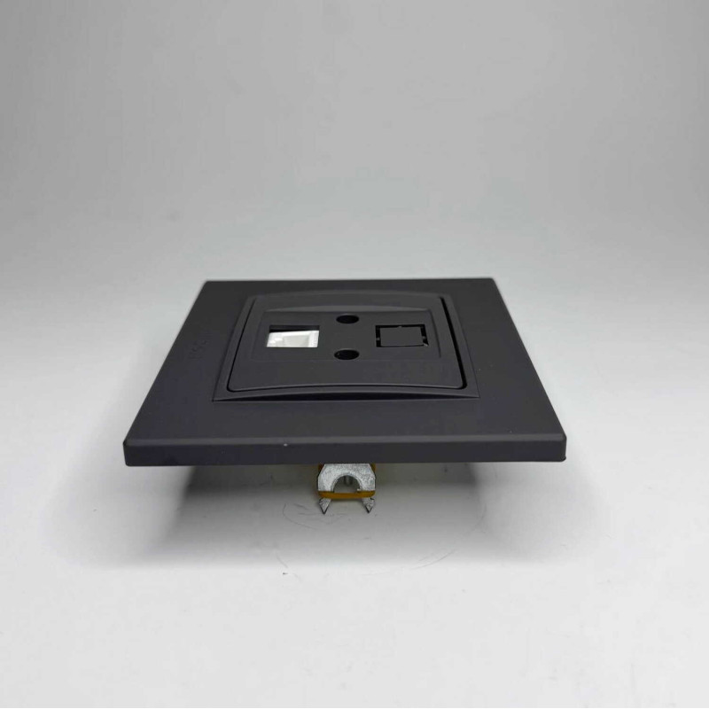 Розетка Nilson Alegra X антрацит матовий комп'ютерна CAT5e RJ45 ( 35441044 )