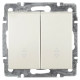 Двойной проходной выключатель Lezard Rain (703-3088-106) (жемчужно-белый перламутр)