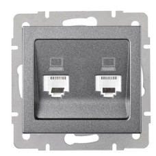 Двойная компьютерная розетка Lezard Rain (703-4288-141) (антрацит)
