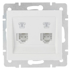 Двойная телефонная розетка Lezard Rain (703-0288-138) (белая)