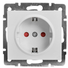 Розетка Lezard Rain (703-0288-124B) с защитными шторками детей с з/к ПБТ (белая)