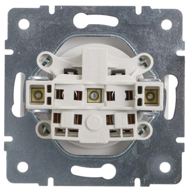 Розетка Lezard Rain (703-0288-121B) ПБТ (белая)
