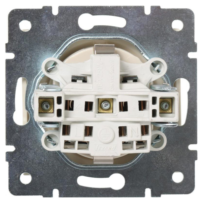 Розетка Lezard Rain (703-3088-123B) з кришкою із з/к ПБТ (перлово-білий перламутр)
