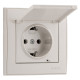 Розетка Lezard Rain (703-3088-123B) з кришкою із з/к ПБТ (перлово-білий перламутр)