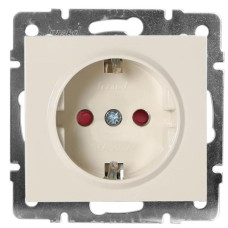 Розетка Lezard Rain (703-0388-124B) с защитными шторками детей с з/к ПБТ (кремовая)