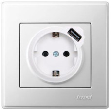 Розетка Lezard «Lesya» (705-0202-181) с/з с USB (белая)