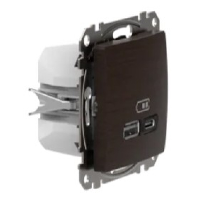 Розетка USB Schneider Electric Sedna Design & Elements A+C 3A 45Вт венге SDD181404