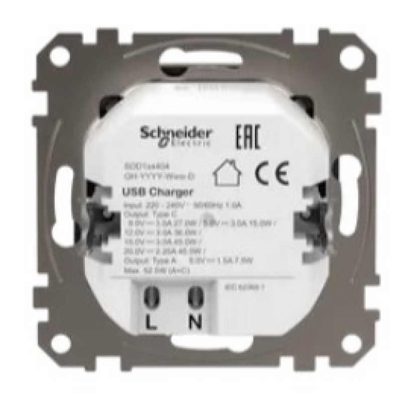 Розетка USB Schneider Electric Sedna Design & Elements A+C 3A 45Вт венге SDD181404