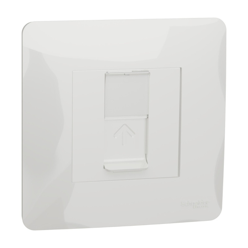 Комплект комп'ютерна розетка RJ45 + рамка Unica New (NU341118+NU200218+NU7002) білий