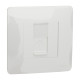Комплект комп'ютерна розетка RJ45 + рамка Unica New (NU341118+NU200218+NU7002) білий