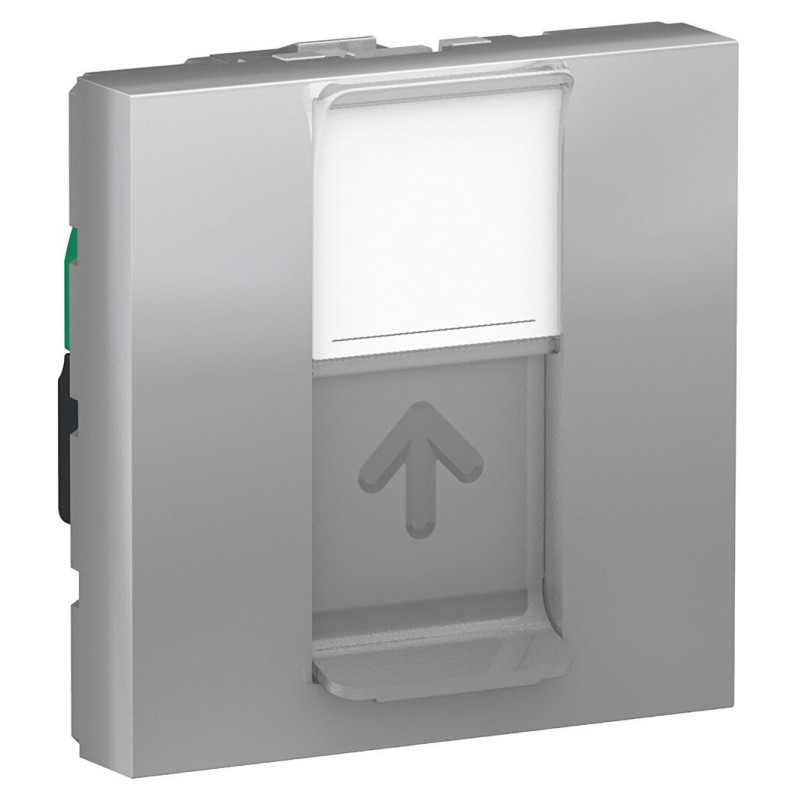 Комплект комп'ютерна розетка RJ45 + рамка Unica New (NU341130+NU200230+NU7002) алюміній