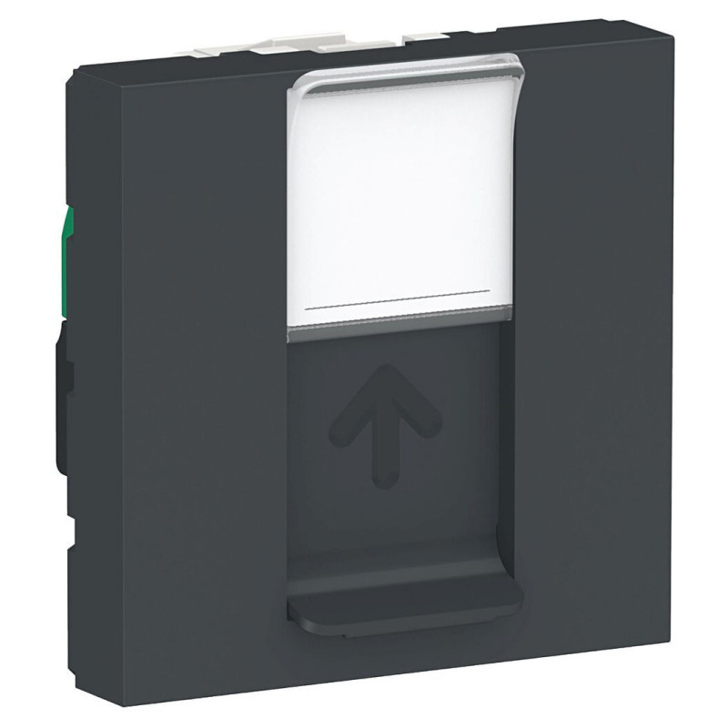 Комплект комп'ютерна розетка RJ45 + рамка Unica New (NU341154+NU200254+NU7002) антрацит