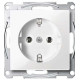 Комплект розетка с з/к + рамка Merten M-Pure (MTN2301-0319+MTN4010-3619) полярно-белый