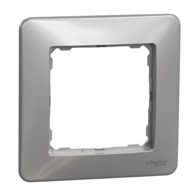Комплект одноклавишный выключатель + рамка Sedna Design & Elements (SDD113101+SDD313801) алюминий