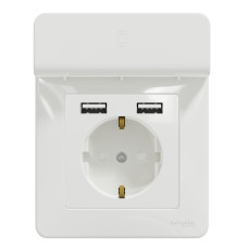 Комплект розетка с з/к + рамка Sedna Design & Elements (SDD111052+SDD311809) белый