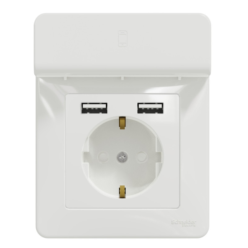 Комплект розетка с з/к + рамка Sedna Design & Elements (SDD111052+SDD311809) белый