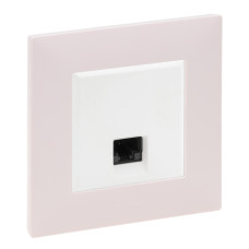 Комплект комп'ютерна розетка RJ45 + рамка Niloe Step (863159+863291) белый/розовый