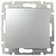 Комплект выключатель + рамка Valena Classic (770101+770351) алюминий/алюминий с серебряным штрихом