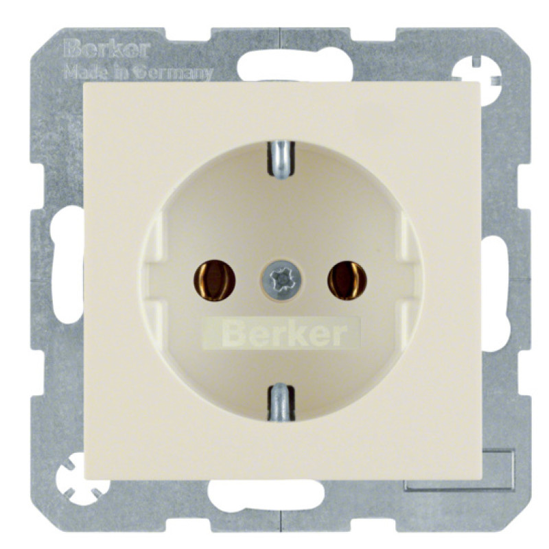 Комплект розетка с з/к + рамка Berker S.1 (10118982+47438982) белый