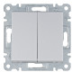 Комплект 2-кл. вимикач + рамка Lumina (WL5512+WL0042) срібло