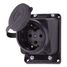 Наклонный силовой разъем Lezard 106-0400-0104 (2Р+РЕ) 1х16А 220-240V