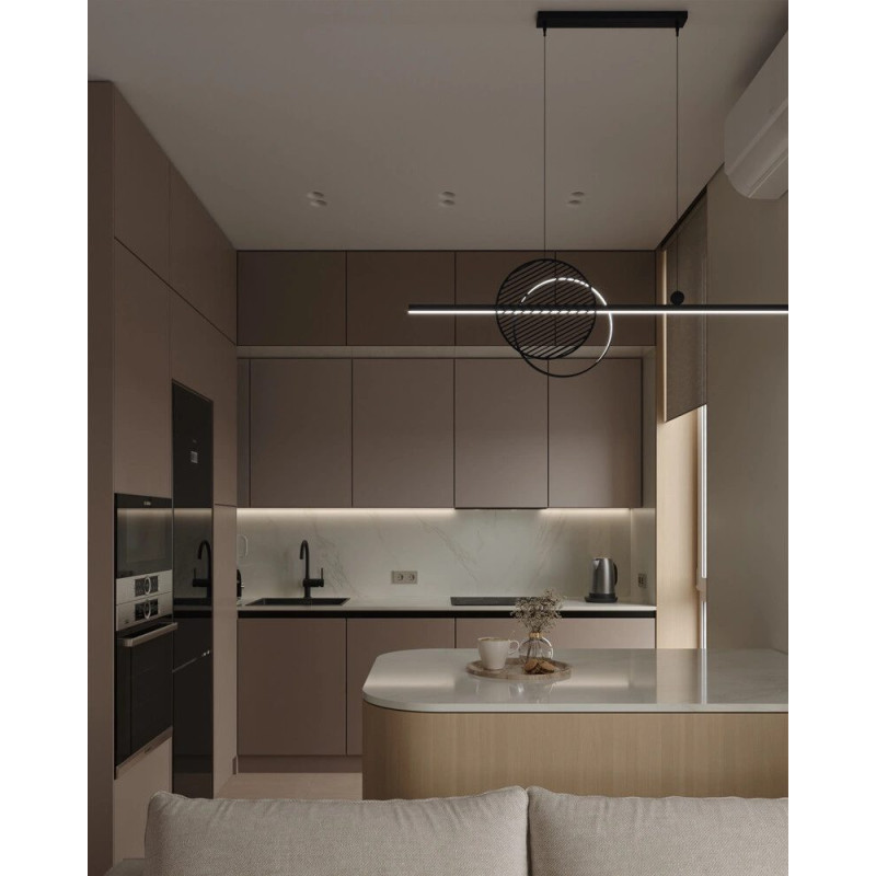 Подвесной светильник, люстра babich.studio Mid 1500 LED 1x36W 3000K/4000K 4100Lm IP20 черный