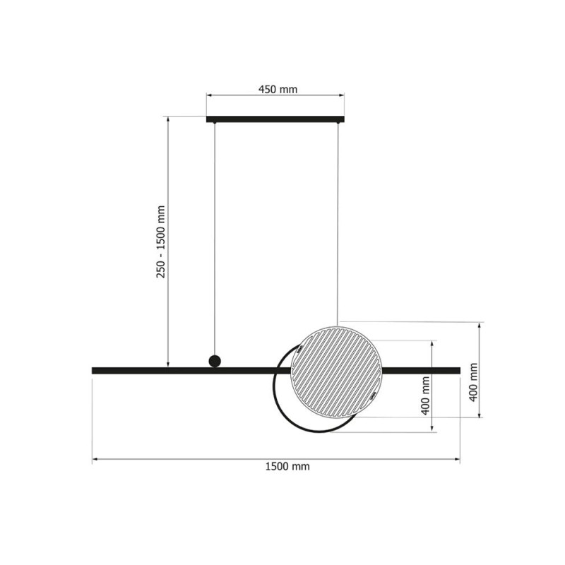Подвесной светильник, люстра babich.studio Mid 1500 LED 1x36W 3000K/4000K 4100Lm IP20 черный