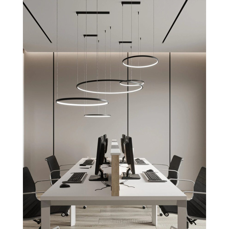 Підвісний світильник, люстра babich.studio Ring 900 LED 1x37W 3000K/4000K 4200Lm IP20 чорний