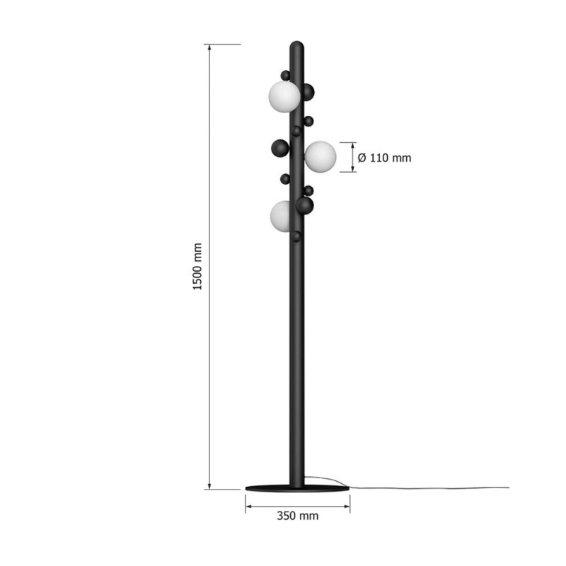 Торшер babich.studio Lunar F G9 3x21W IP20 черный