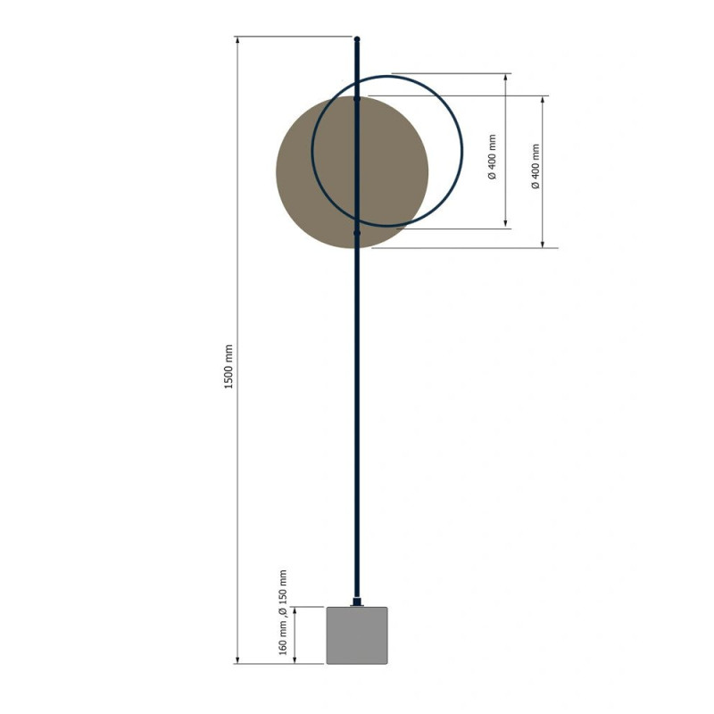 Торшер babich.studio Mid GF LED 1x17W 3000K/4000K 1900Lm IP20 чорний