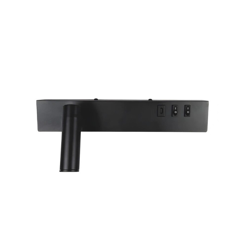 Бра, настінний світильник Line.F WJ028/2L BK (лівий) + USB-C LED 2x8W 4000K IP20 чорний