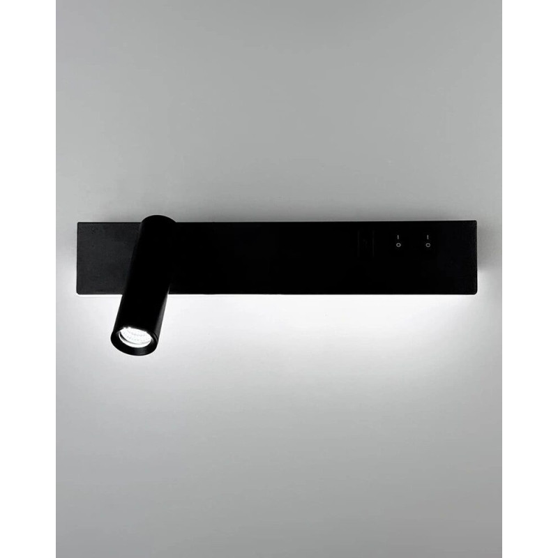 Бра, настінний світильник Line.F WJ028/2L BK (лівий) + USB-C LED 2x8W 4000K IP20 чорний