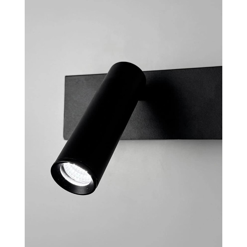 Бра, настінний світильник Line.F WJ028/2L BK (лівий) + USB-C LED 2x8W 4000K IP20 чорний