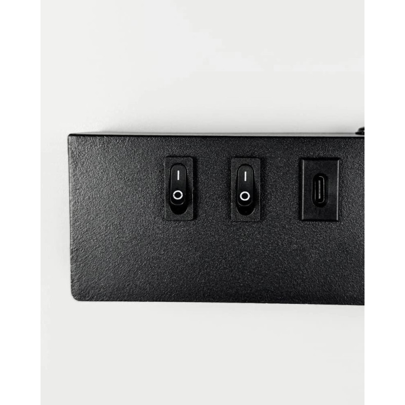 Бра, настенный светильник Line.F WJ028/2R BK (правый) + USB-C LED 2x8W 4000K IP20 черный