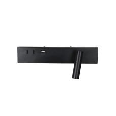 Бра, настінний світильник Line.F WJ028/2L BK (лівий) + USB-A LED 2x8W 4000K IP20 чорний