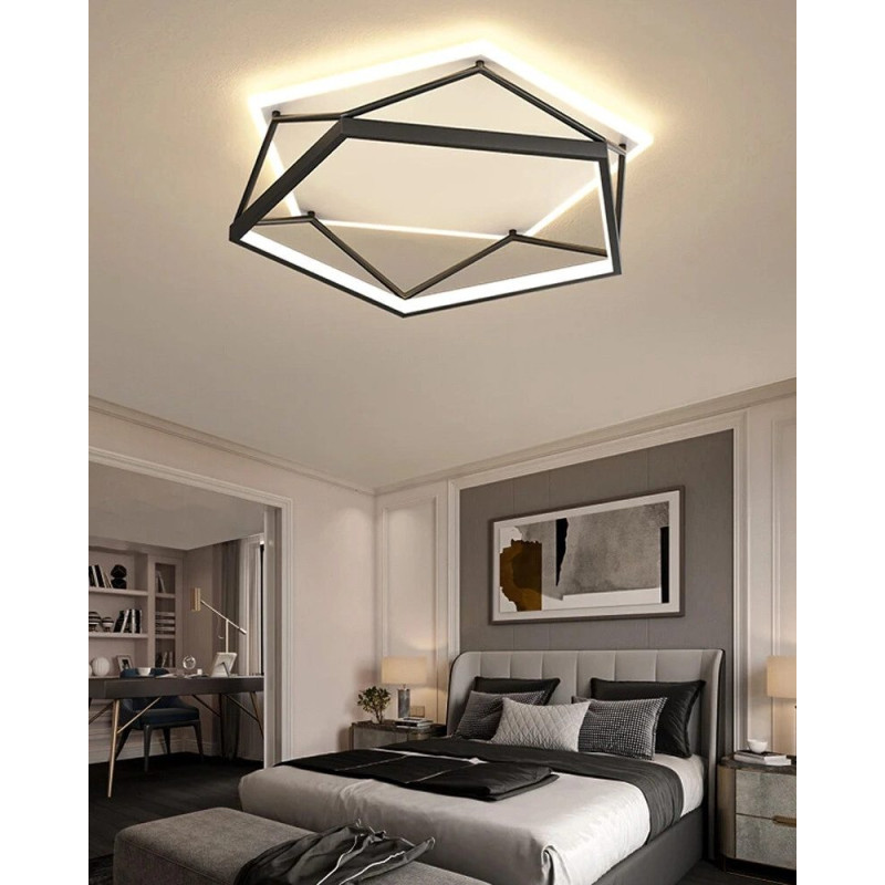 Люстра Line.F S19-500 BK+WT Pentagon LED 1x60W 3000K/4500K/6000K IP20 черная