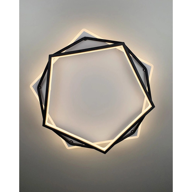 Люстра Line.F S19-500 BK+WT Pentagon LED 1x60W 3000K/4500K/6000K IP20 черная