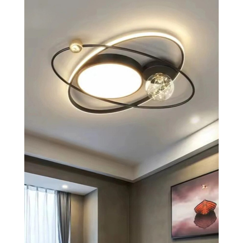 Люстра Line.F MJ47-500 BK LED 2x68W 3000K/4500K/6000K IP20 черная
