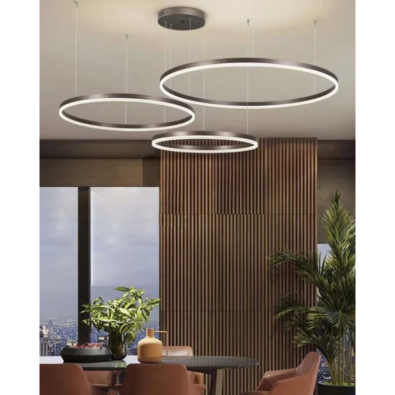Люстра Line.F MJ73-600+500+400 BK LED 3x56W 3000K/4500K/6000K IP20 чорна