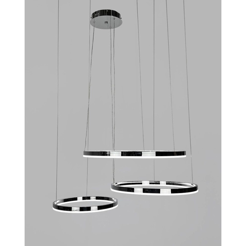 Люстра Line.F MJ73-600+500+400 CH LED 3x54W 3000K/4500K/6000K IP20 хром