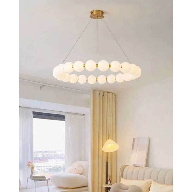 Люстра Line.F 77068-800 Mysa Pearl LED 1x92W 3000K/4500K/6000K IP20 латунна