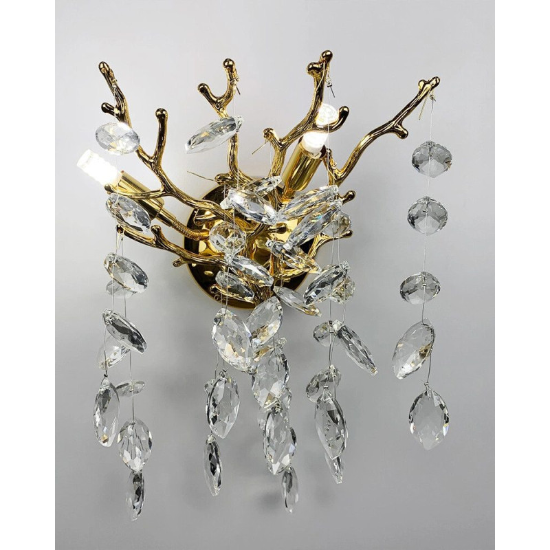 Бра, настінний світильник Line.F W33007/2 S GD Diamina G9 IP20 золотий
