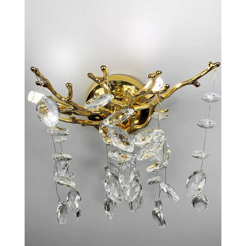 Бра, настінний світильник Line.F W33007/2 S GD Diamina G9 IP20 золотий