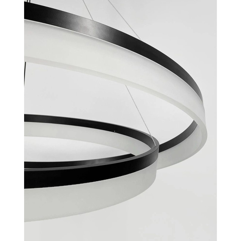 Підвісний світильник, люстра Line.F YO18-800+600 BK LED 2x60W 3000K/4500K/6000K IP20 чорний