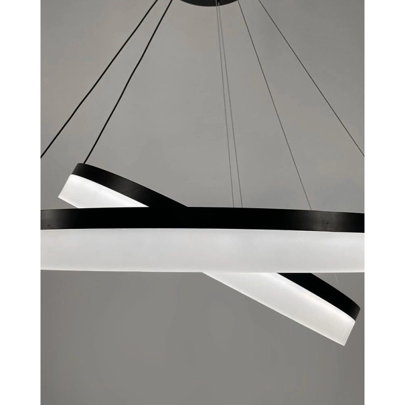 Підвісний світильник, люстра Line.F YO18-800+600 BK LED 2x60W 3000K/4500K/6000K IP20 чорний