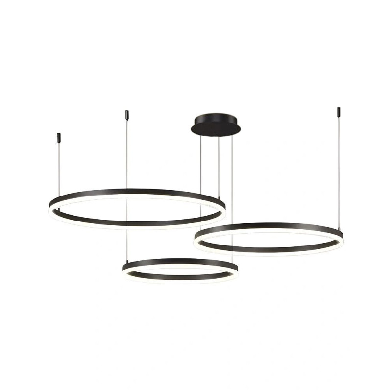 Подвесной светильник, люстра Line.F G70-800+600+400 BK LED 3x122W 3000K/4500K/6000K IP20 черный