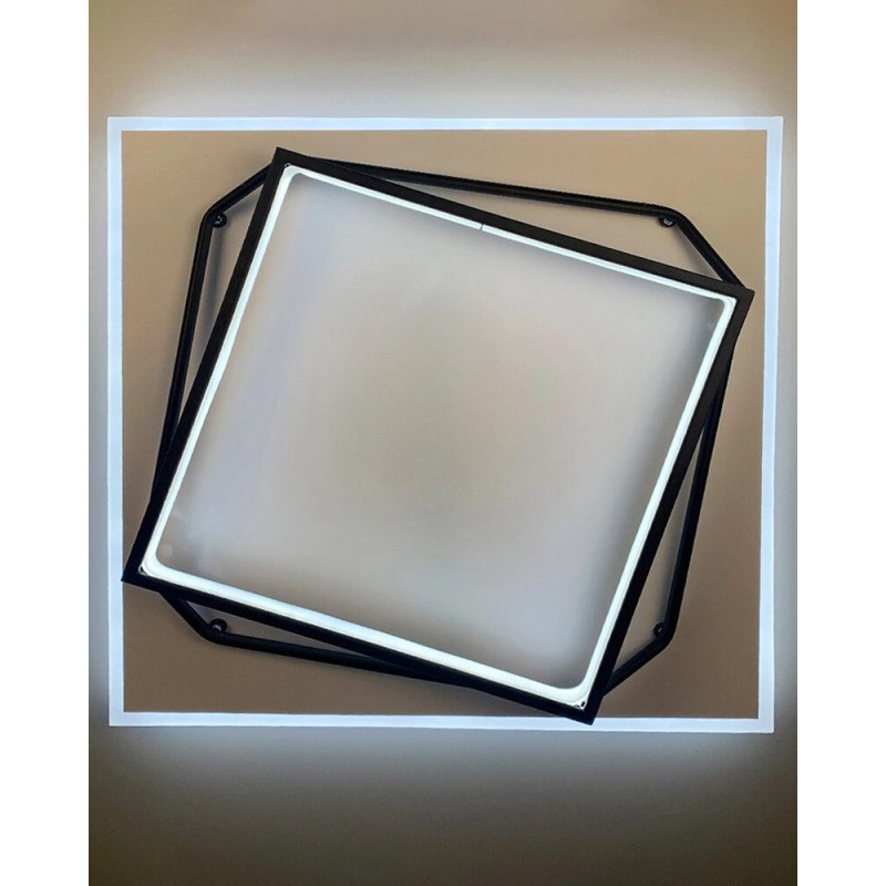 Люстра Line.F S20-500*500 BK+WT Square LED 1x73W 3000K/4500K/6000K IP20 черная