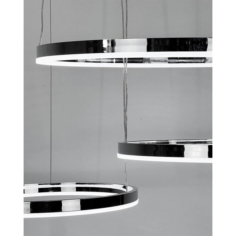 Люстра Line.F MJ73-600+400+200 CH LED 3x45W 3000K/4500K/6000K IP20 хром