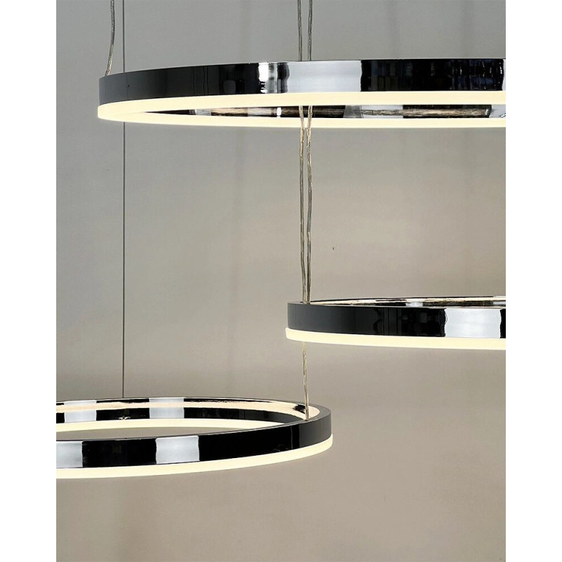 Люстра Line.F MJ73-600+400+200 CH LED 3x45W 3000K/4500K/6000K IP20 хром