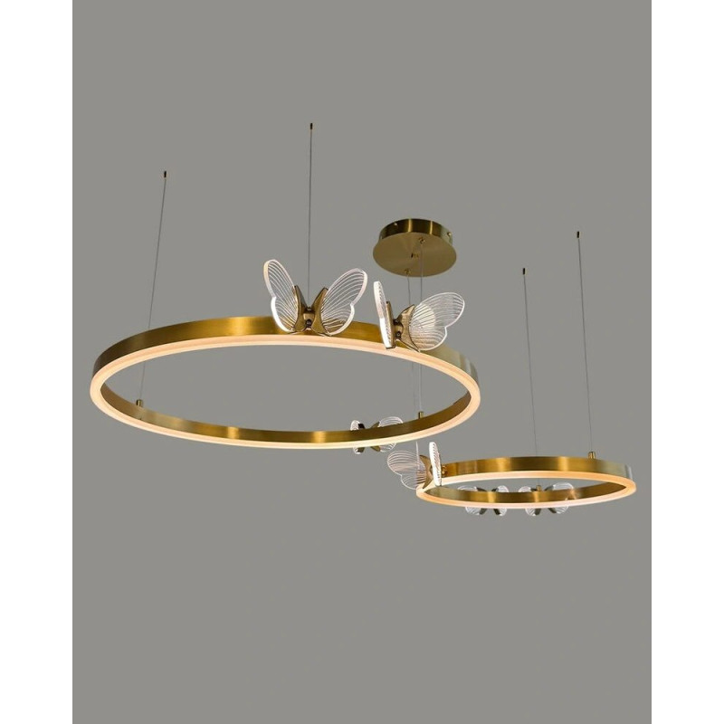 Люстра Line.F C18-600+400 AB LED 1x46W 3000K/4500K/6000K IP20 латунна